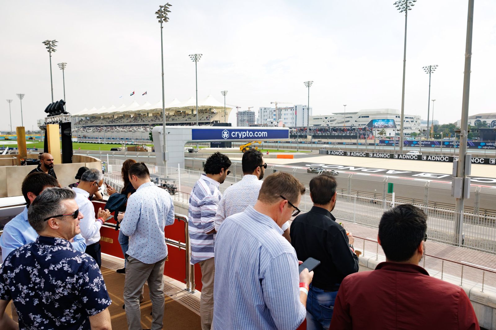 Big Ticket guests on deck trackside at Yas Marina
