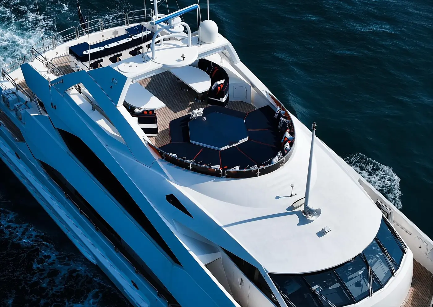 A superyacht moored in Yas Marina during the Abu Dhabi Grand Prix