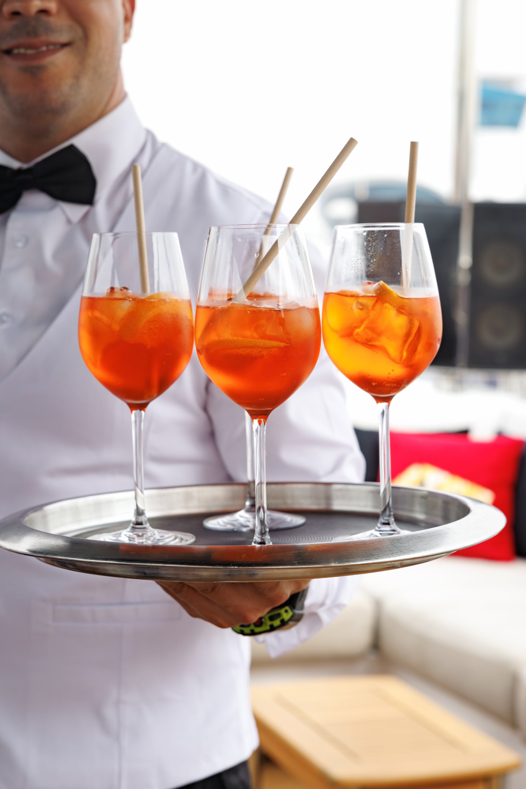 Aperitivo served on board a private yacht