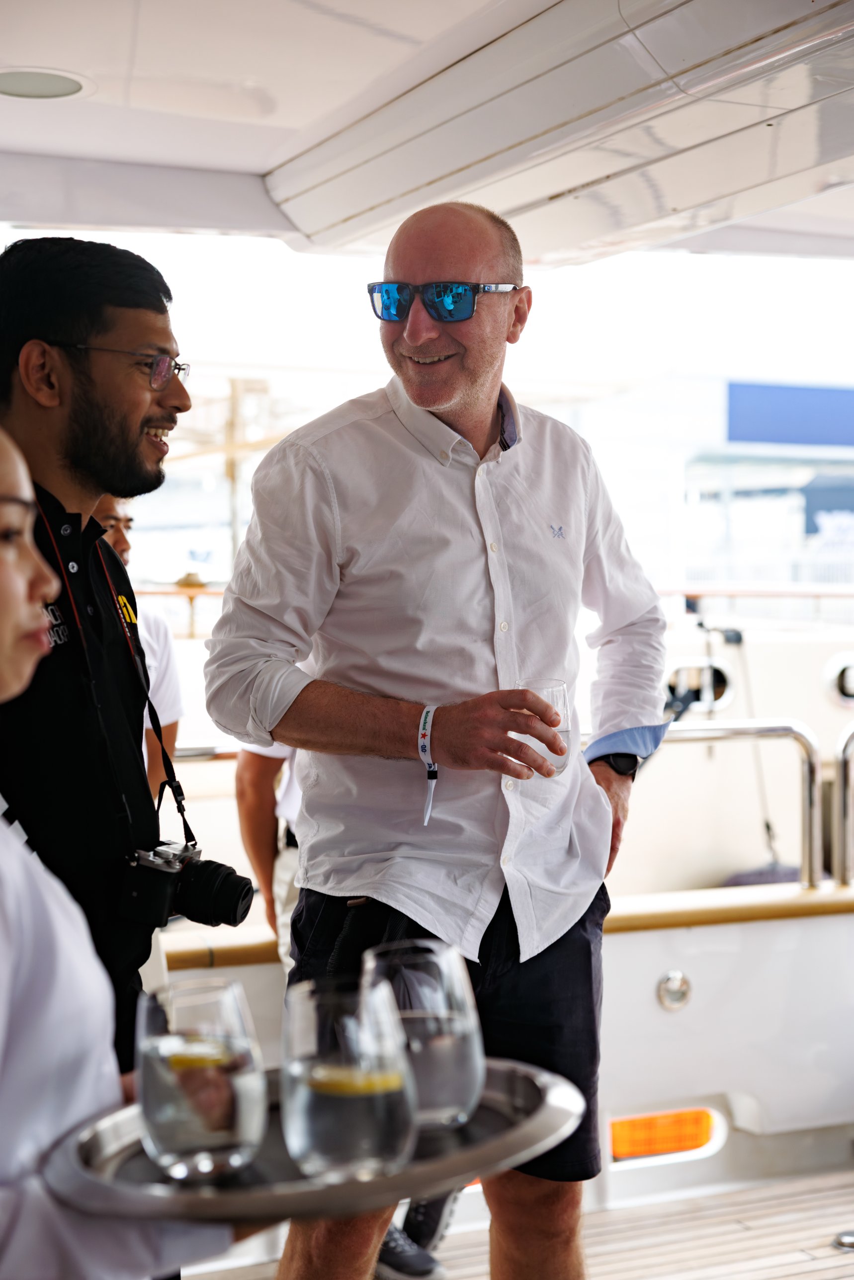 A guest welcomed on board by the Odyssia team