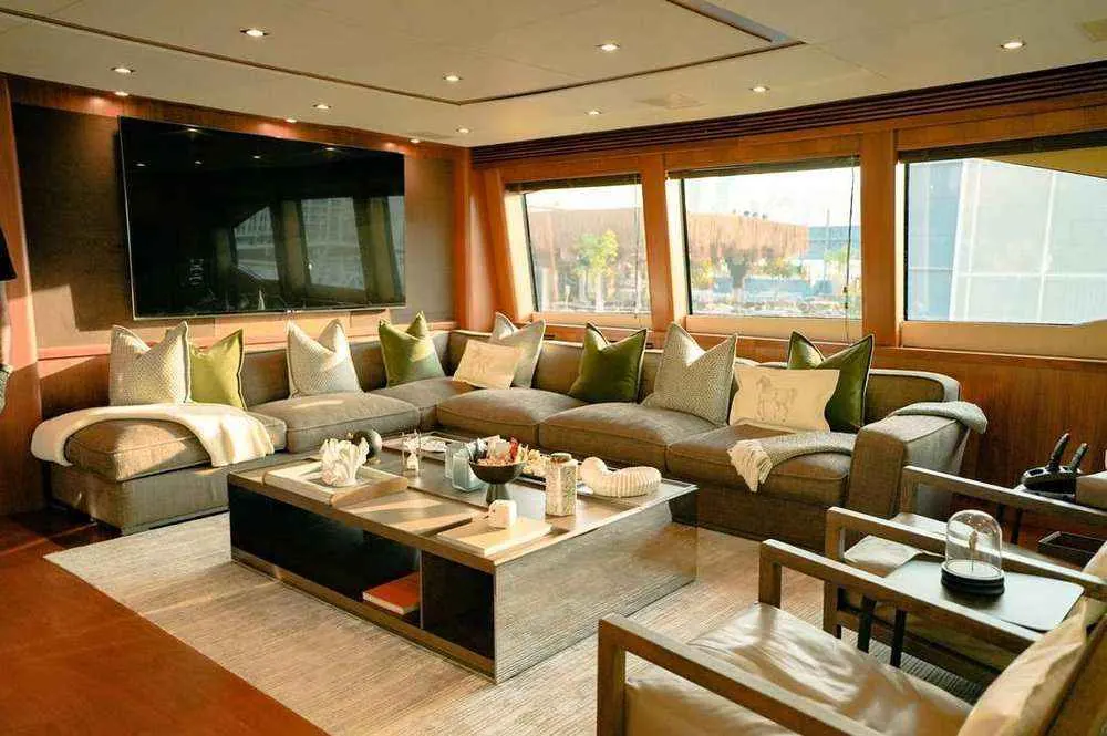 Encore wood-panelled main salon