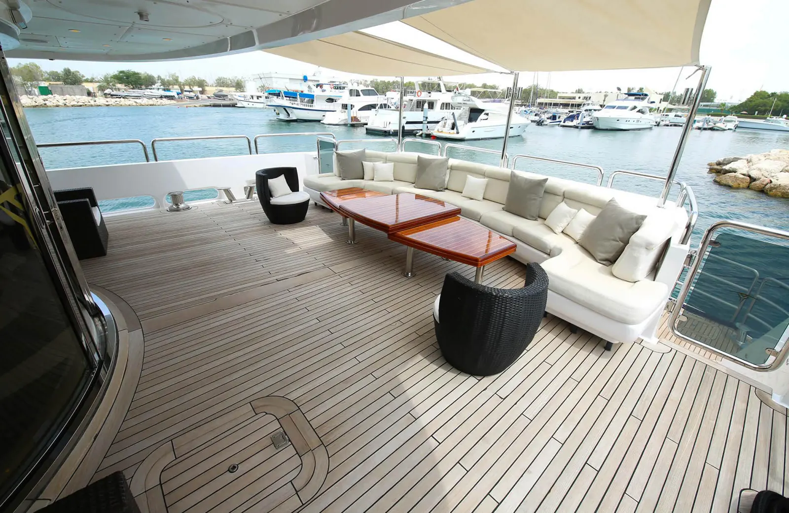 Sensation upper deck lounge under the shade