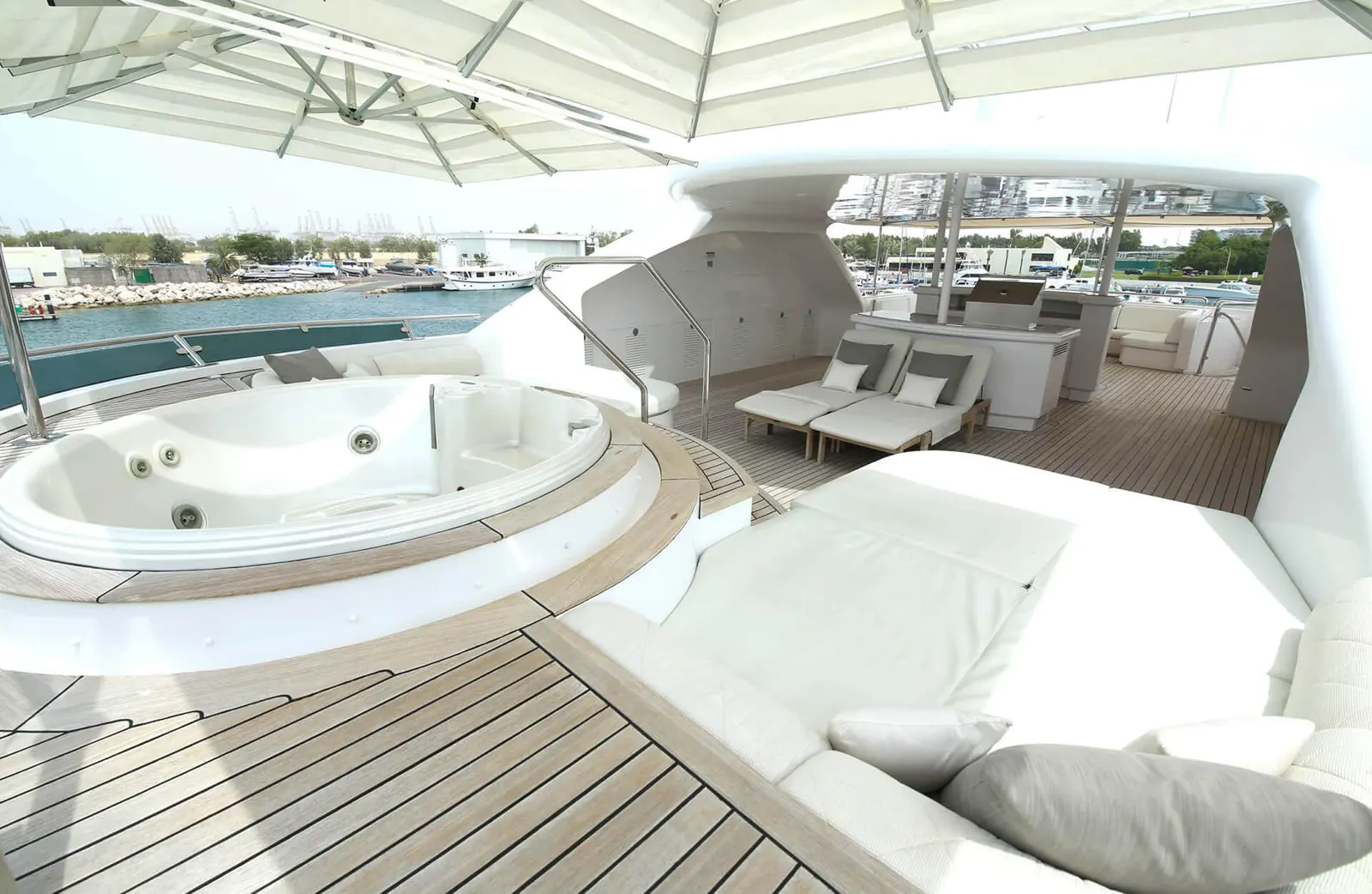 Sensation sundeck jacuzzi and loungers