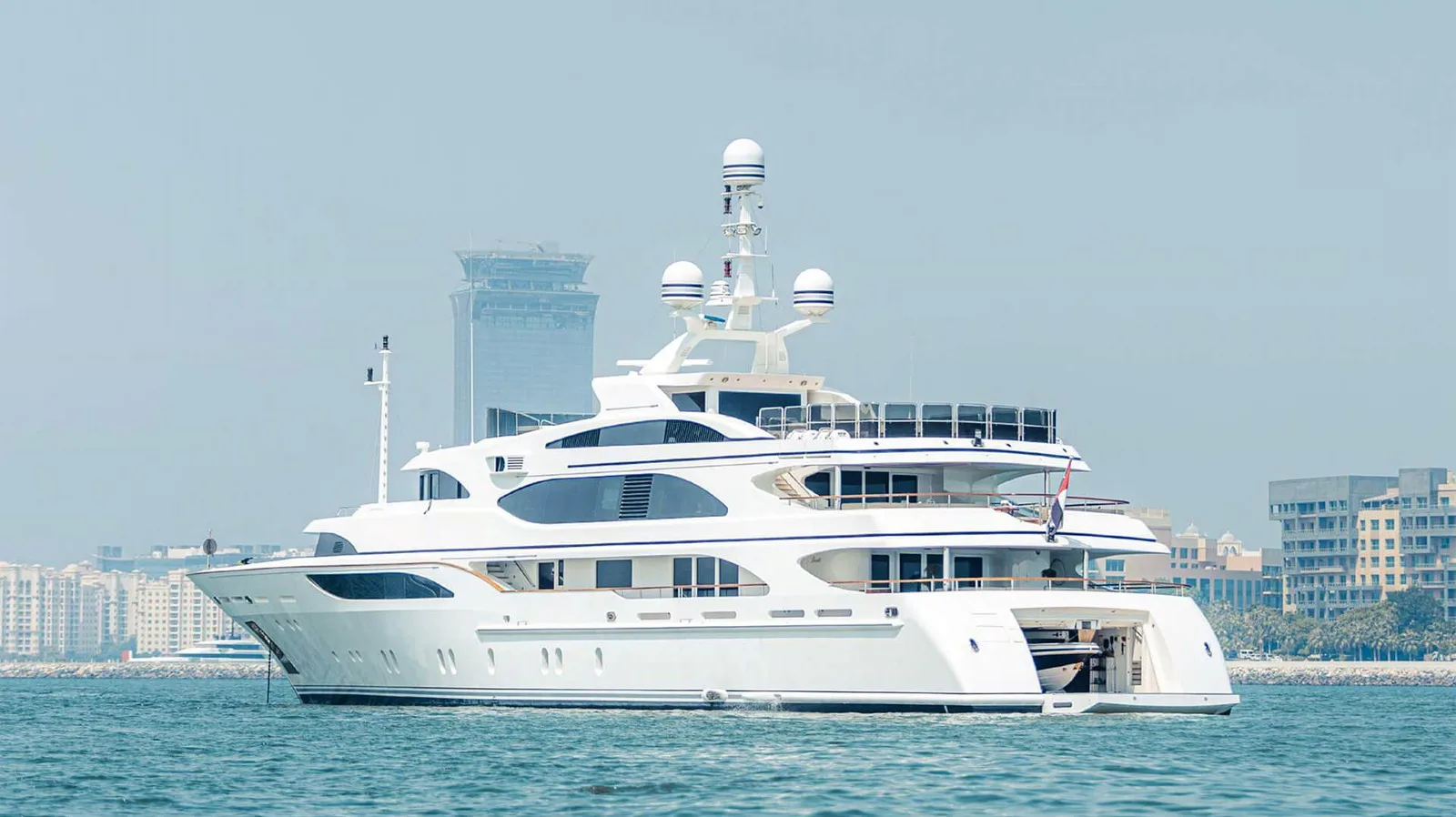 ZAF superyacht at anchor off Palm Jumeirah