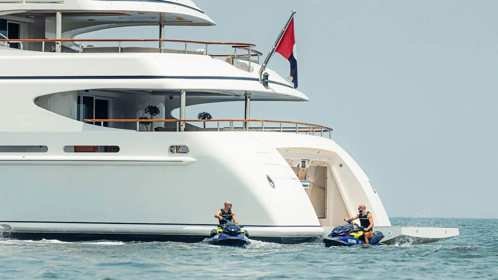 Jet skis alongside ZAF at sea