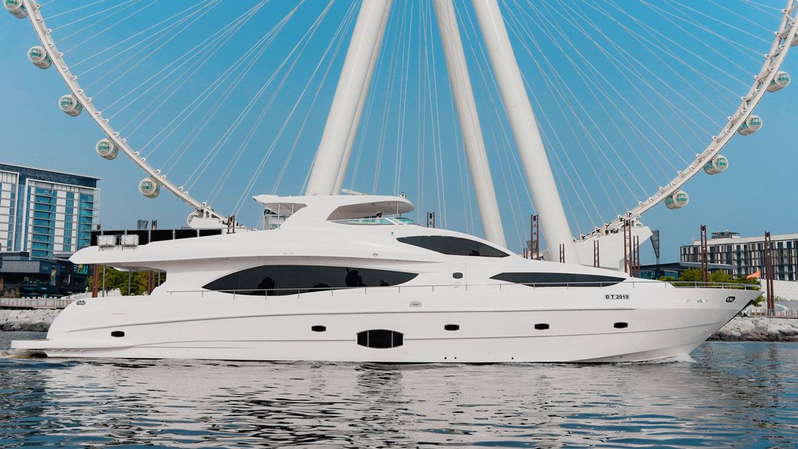 Icon cruising past Ain Dubai, side profile